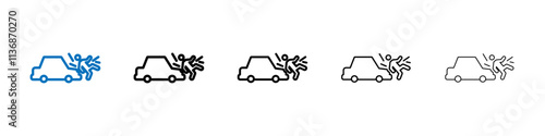 Car accident icon Outline vector logo for web ui