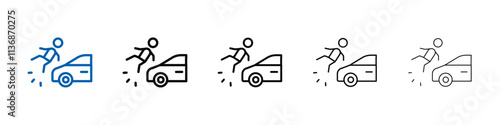 car Accident icon Outline vector logo for web ui