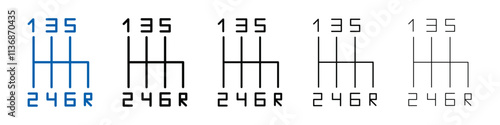 car manual shift lever icon Outline vector logo for web ui