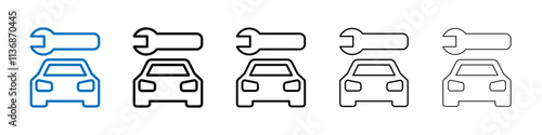 Car repair icon Outline vector logo for web ui