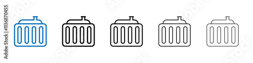 Car radiator Icon Outline vector logo for web ui