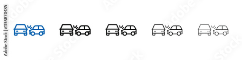 car side crash icon Outline vector logo for web ui