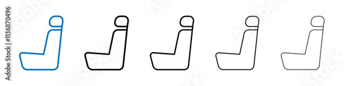 Car seat icon Outline vector logo for web ui