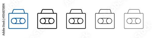 Cassette tape icon Outline vector logo for web ui