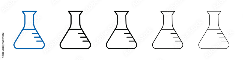 Chemical flask icon Outline vector logo for web ui Chemical flask icon Outline vector logo for web ui