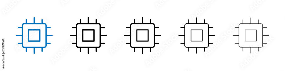 Chip icon Outline vector logo for web ui Chip icon Outline vector logo for web ui