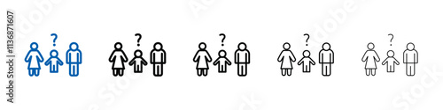 Child custody icon Outline vector logo for web ui