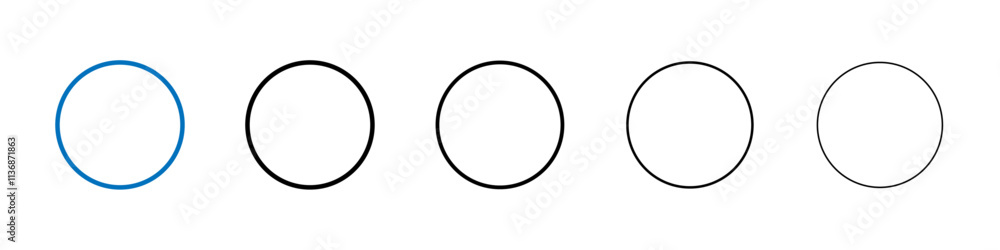 Circle icon Outline vector logo for web ui