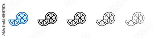 Citrus, lemon, lime, orange, tangerine slice icon Outline vector logo for web ui