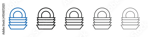 Clean stack plates icon Outline vector logo for web ui