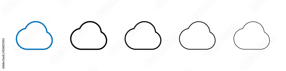 Cloud icon Outline vector logo for web ui