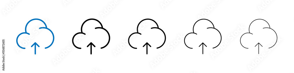 Cloud upload icon Outline vector logo for web ui Cloud upload icon Outline vector logo for web ui
