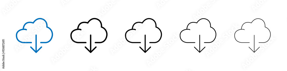 Cloud upload icon Outline vector logo for web ui Cloud upload icon Outline vector logo for web ui