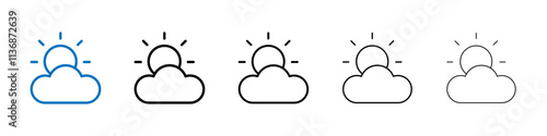 Cloudy Day icon Outline vector logo for web ui