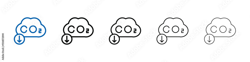 CO2 reduction icon Outline vector logo for web ui CO2 reduction icon Outline vector logo for web ui