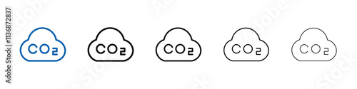 co2 gas carbon dioxide icon Outline vector logo for web ui
