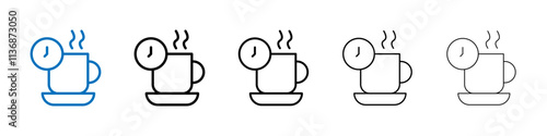 Coffee time icon Outline vector logo for web ui