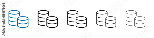 Coins stack icon Outline vector logo for web ui