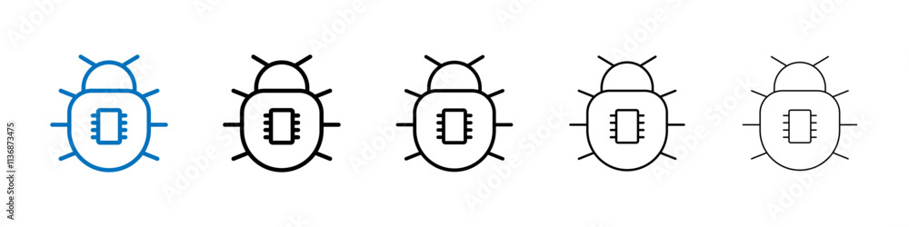 Computer bug icon Outline vector logo for web ui Computer bug icon Outline vector logo for web ui