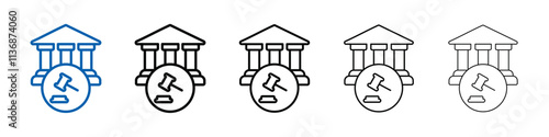 Court judgement icon Outline vector logo for web ui