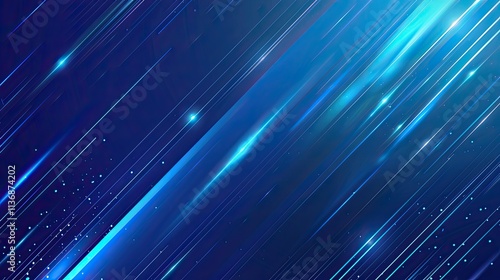 Abstract blue and teal lines create a dynamic, futuristic background effect.