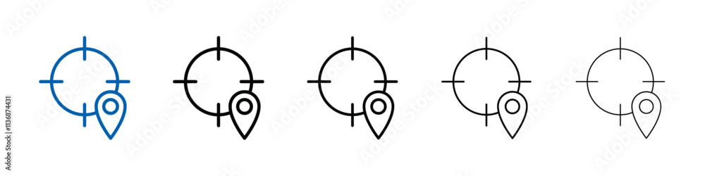 Crosshair location pin icon Outline vector logo for web ui Crosshair location pin icon Outline vector logo for web ui