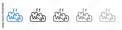Crooked teeth icon Outline vector logo for web ui