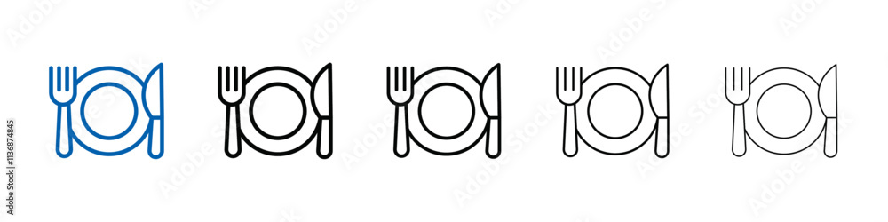 Cutlery icon Outline vector logo for web ui Cutlery icon Outline vector logo for web ui