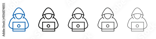 Cyber crime icon Outline vector logo for web ui