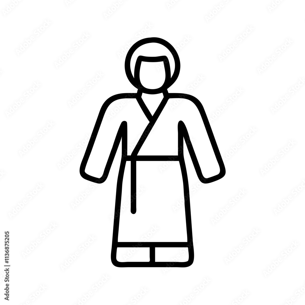 person in a bathrobe icon, lazy day line art, lazy day icon - simple black line art icon of person in a bathrobe, symbolizing lazy day celebrations. lazy day vector art. person in a bathrobe icon, lazy day line art, lazy day icon - simple black line art icon of person in a bathrobe, symbolizing lazy day celebrations. lazy day vector art.
