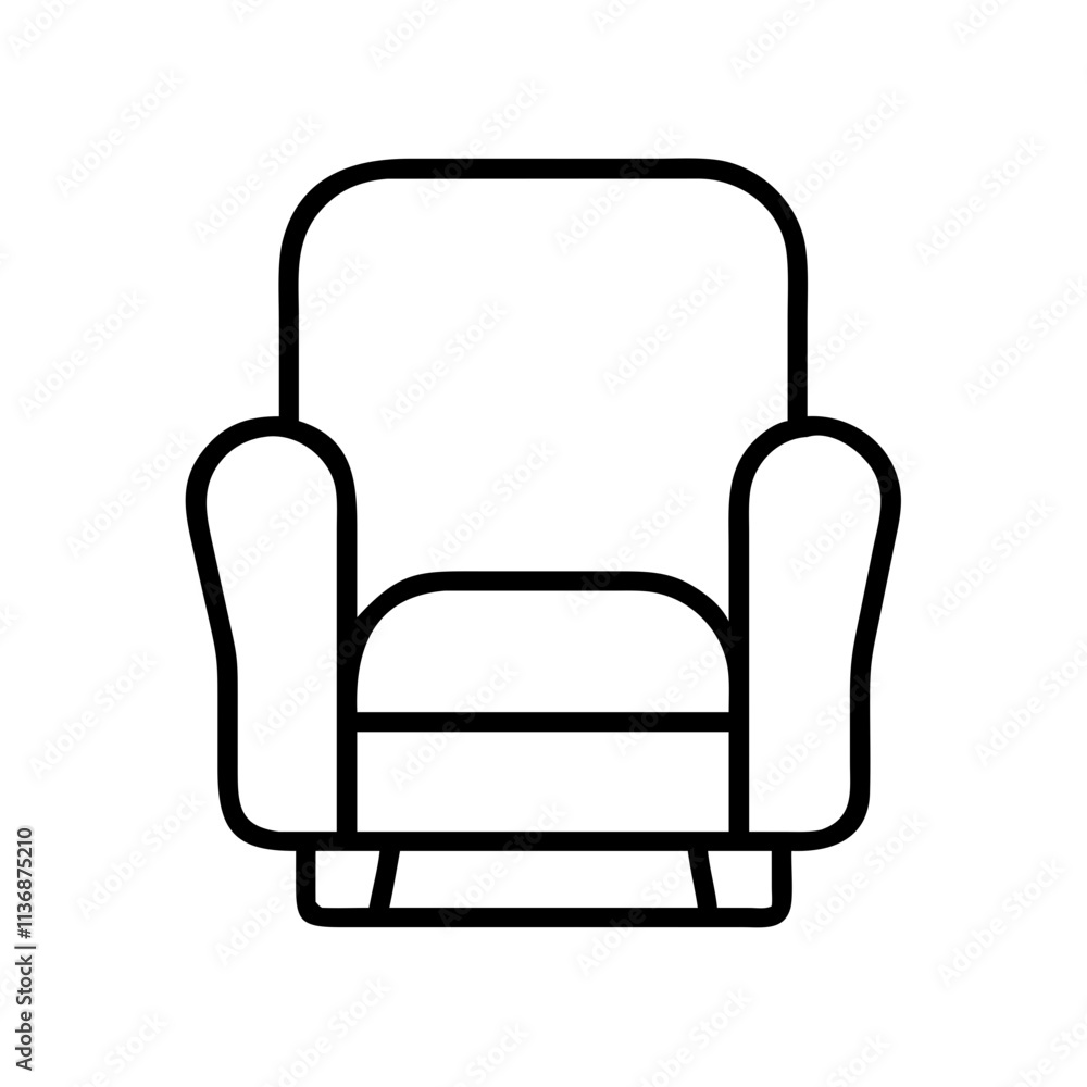 recliner chair icon, lazy day line art, lazy day icon - simple black line art icon of recliner chair, symbolizing lazy day celebrations. lazy day vector art. recliner chair icon, lazy day line art, lazy day icon - simple black line art icon of recliner chair, symbolizing lazy day celebrations. lazy day vector art.