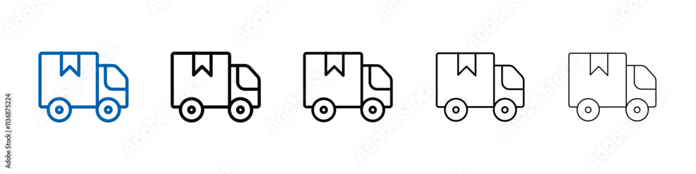 delivery truck icon Outline vector logo for web ui delivery truck icon Outline vector logo for web ui