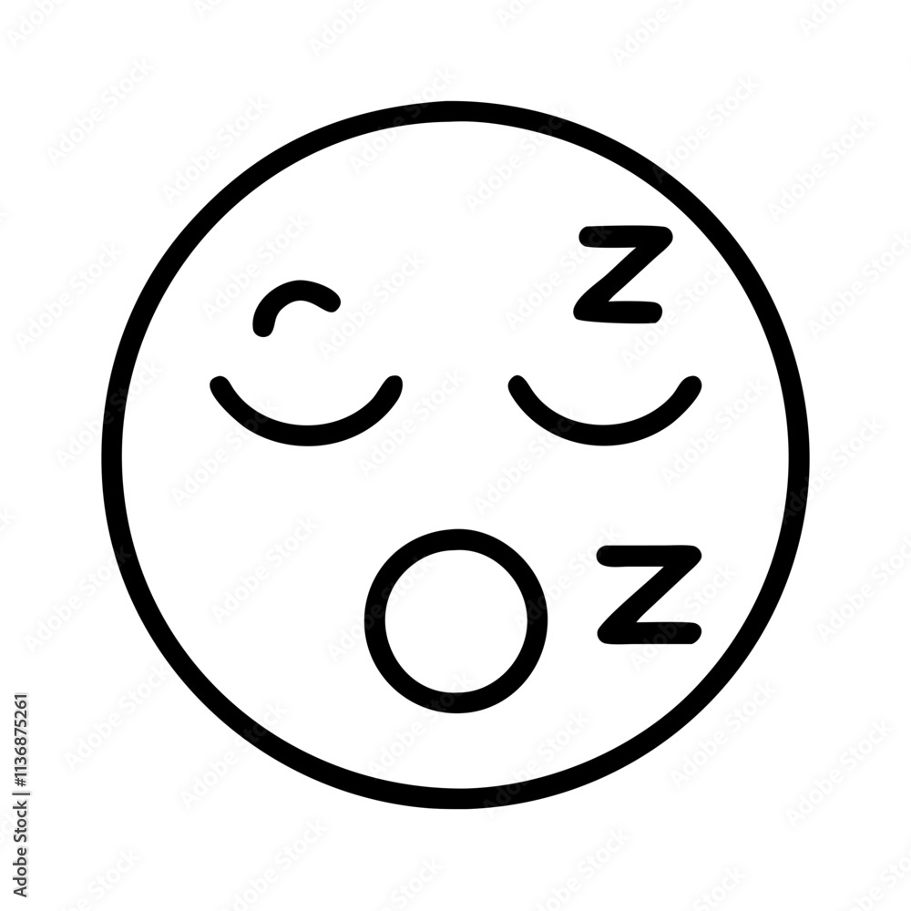 sleeping emoji icon, lazy day line art, lazy day icon - simple black line art icon of sleeping emoji, symbolizing lazy day celebrations. lazy day vector art. sleeping emoji icon, lazy day line art, lazy day icon - simple black line art icon of sleeping emoji, symbolizing lazy day celebrations. lazy day vector art.