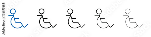 Disability Wheel Chair Icon Outline vector logo for web ui