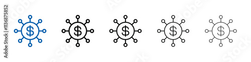 Diversified investment icon Outline vector logo for web ui