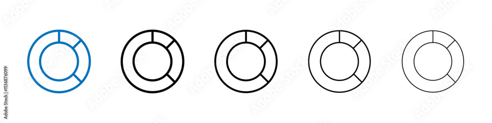 Donut chart icon Outline vector logo for web ui Donut chart icon Outline vector logo for web ui