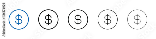 Dollar icon Outline vector logo for web ui