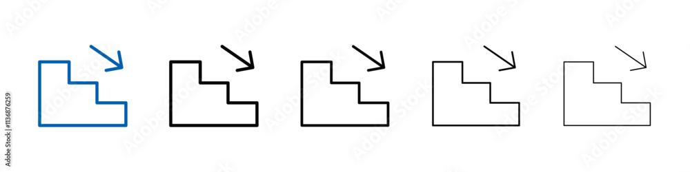 Downstairs icon Outline vector logo for web ui Downstairs icon Outline vector logo for web ui
