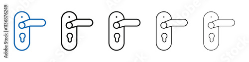 Door knob icon Outline vector logo for web ui