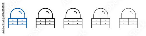 Dresser icon Outline vector logo for web ui