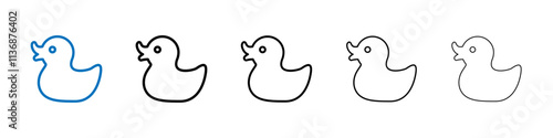 Duck icon Outline vector logo for web ui