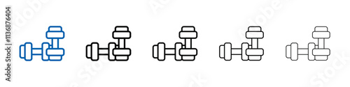 Dumbbell pair icon Outline vector logo for web ui
