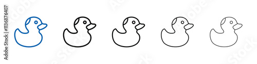 Duck icon Outline vector logo for web ui