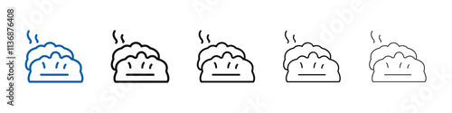 dumplings icon Outline vector logo for web ui