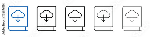 E book download icon Outline vector logo for web ui