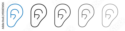 Ear icon Outline vector logo for web ui
