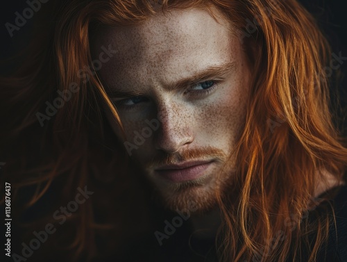 Long Red Hair Close Up