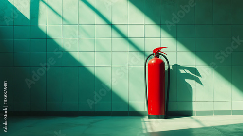 Wallpaper Mural Fire extinguisher station placed prominently in a workplace, ready for emergencies, Work safety, fire prevention Torontodigital.ca