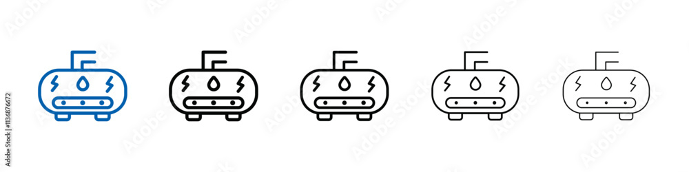 Electric heating boiler icon Outline vector logo for web ui Electric heating boiler icon Outline vector logo for web ui