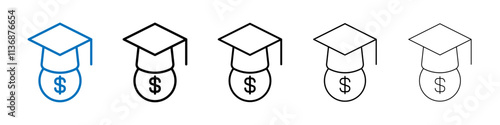 Education cost icon Outline vector logo for web ui